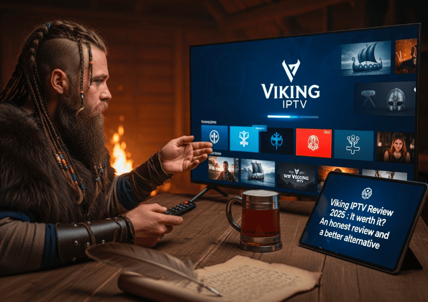 Jämförelsegrafik mellan Viking IPTV och Nordiciptv som visar fördelarna med Nordiciptv gällande stabilitet, EPG och kundsupport.